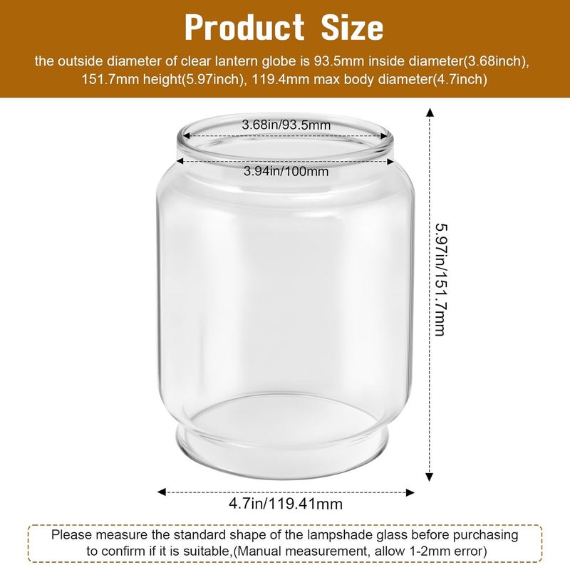 IFERLA Replacement Lantern Globe for Coleman Max Northstar Lanterns, Coleman Lantern Parts Replacement Glass Globe for Fuelled Lanterns Fits Models 2000, 2500, 2600 - Similar for #R2000B043C - Image 4